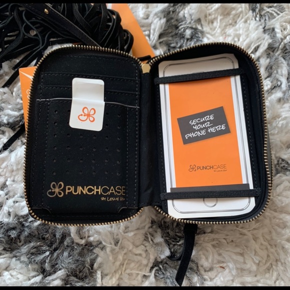 Punchcase Black Fringe Clutch with Phone Battery - Picture 3 of 4